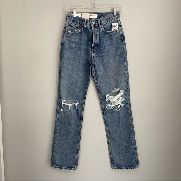 AGOLDE Lana Mid Rise Vintage Straight Jean in Backdrop Size 24 NWT - Picture 2 of 11